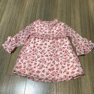 Little Lass Girl’s Pink Floral Blouse –‎ Size 5T – Pre-Owned